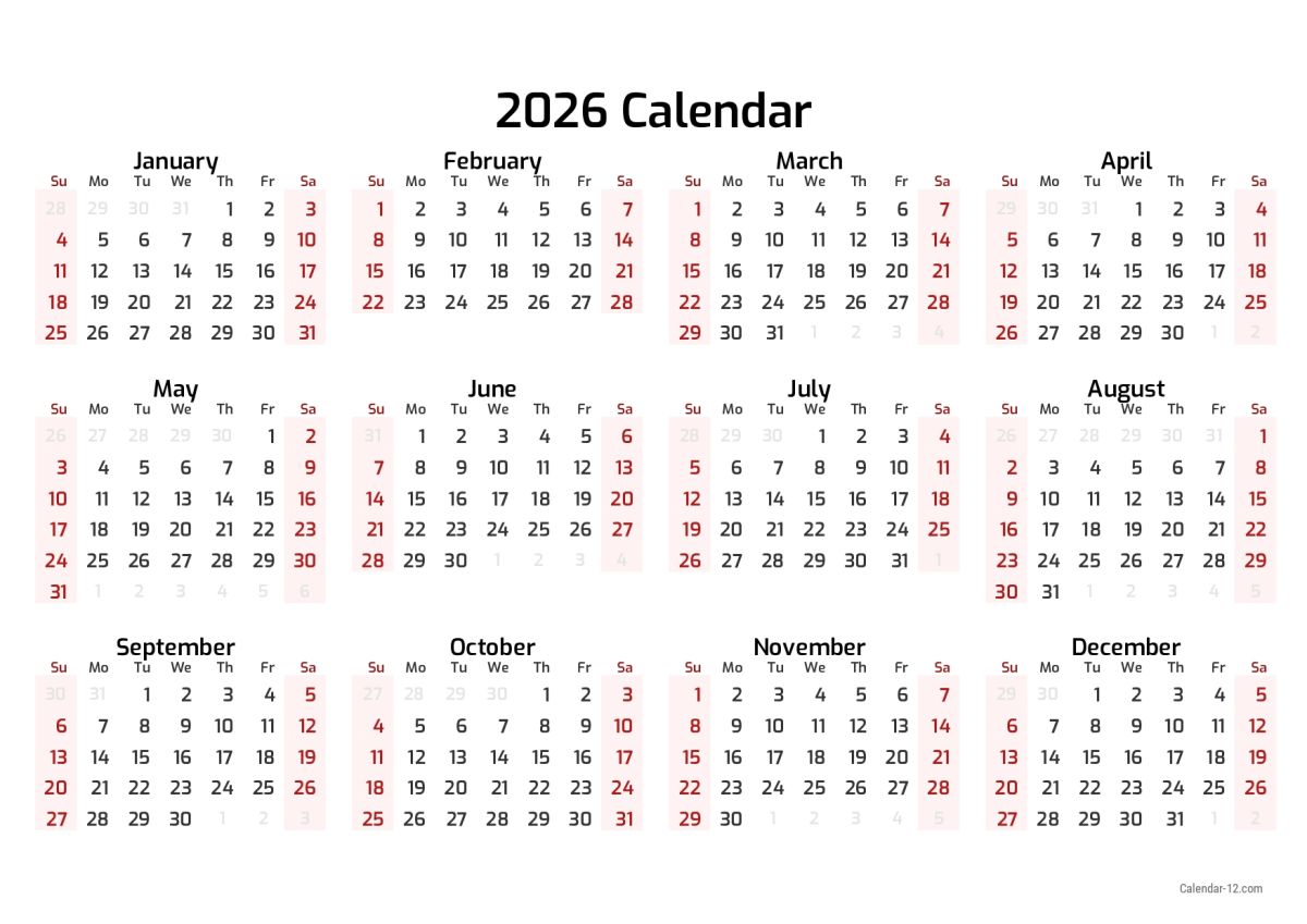 Calendar 2026